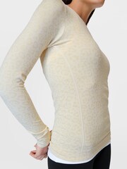 Sweaty Betty Beige Leopard Marks Jacquard Glisten Seamless Jumper - Image 5 of 7