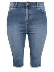Yours Curve Blue AVA Cycling Shorts - Image 6 of 6