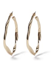 Aela Oversized Gold Tone Twist Hoops - Image 1 of 3