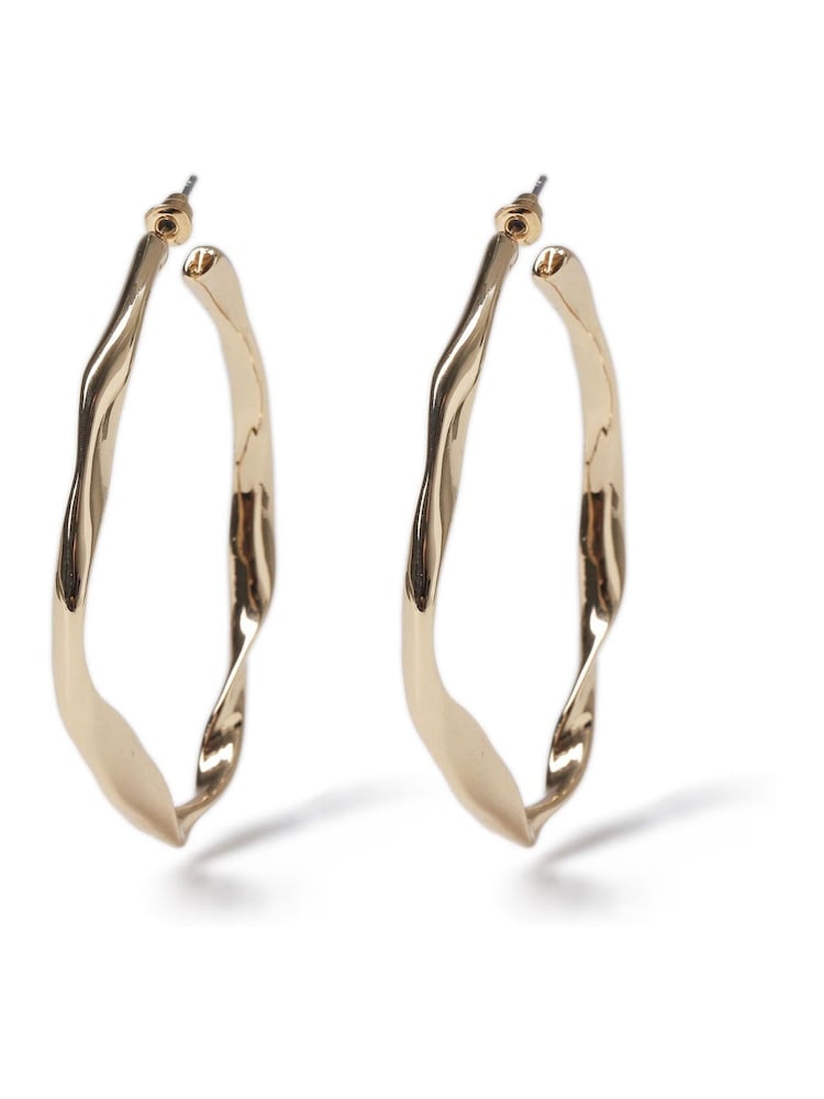 Aela Oversized Gold Tone Twist Hoops - Image 1 of 3