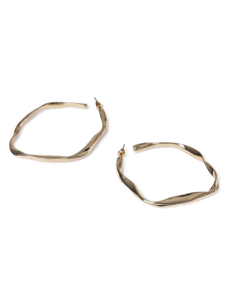 Aela Oversized Gold Tone Twist Hoops - Image 2 of 3