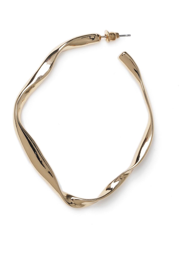 Aela Oversized Gold Tone Twist Hoops - Image 3 of 3