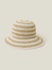 Accessorize Natural Stripe Bucket Hat - Image 1 of 3