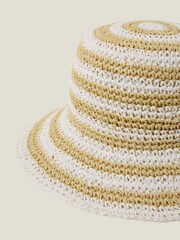 Accessorize Natural Stripe Bucket Hat - Image 2 of 3