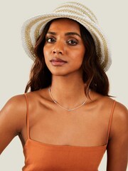 Accessorize Natural Stripe Bucket Hat - Image 3 of 3