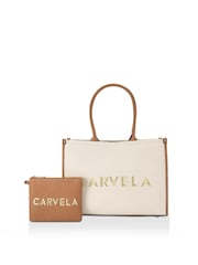 Crema - Carvela Cream Sorrento Chuck In 100% Cotton Tote Bag - Imagen 1 de 5