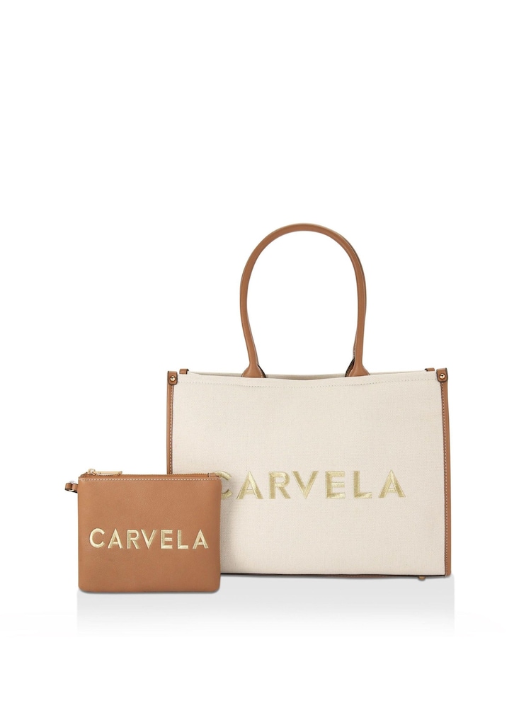 Crema - Carvela Cream Sorrento Chuck In 100% Cotton Tote Bag - Imagen 1 de 5