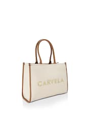 Crema - Carvela Cream Sorrento Chuck In 100% Cotton Tote Bag - Imagen 2 de 5