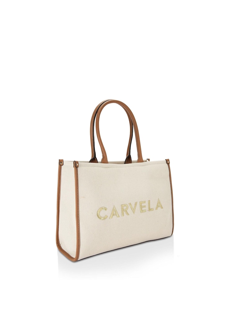 Crema - Carvela Cream Sorrento Chuck In 100% Cotton Tote Bag - Imagen 2 de 5