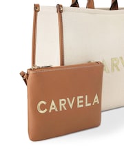 Crema - Carvela Cream Sorrento Chuck In 100% Cotton Tote Bag - Imagen 4 de 5