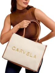 Crema - Carvela Cream Sorrento Chuck In 100% Cotton Tote Bag - Imagen 5 de 5