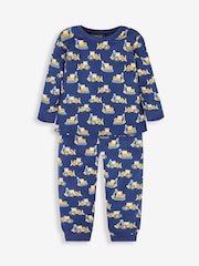 JoJo Maman Bébé Navy Digger Glow In the Dark Pyjamas - Image 1 of 4