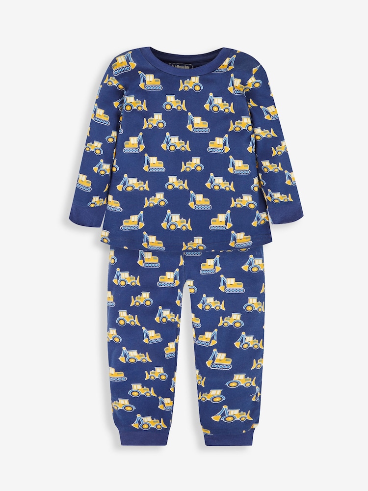 JoJo Maman Bébé Navy Digger Glow In the Dark Pyjamas - Image 1 of 4