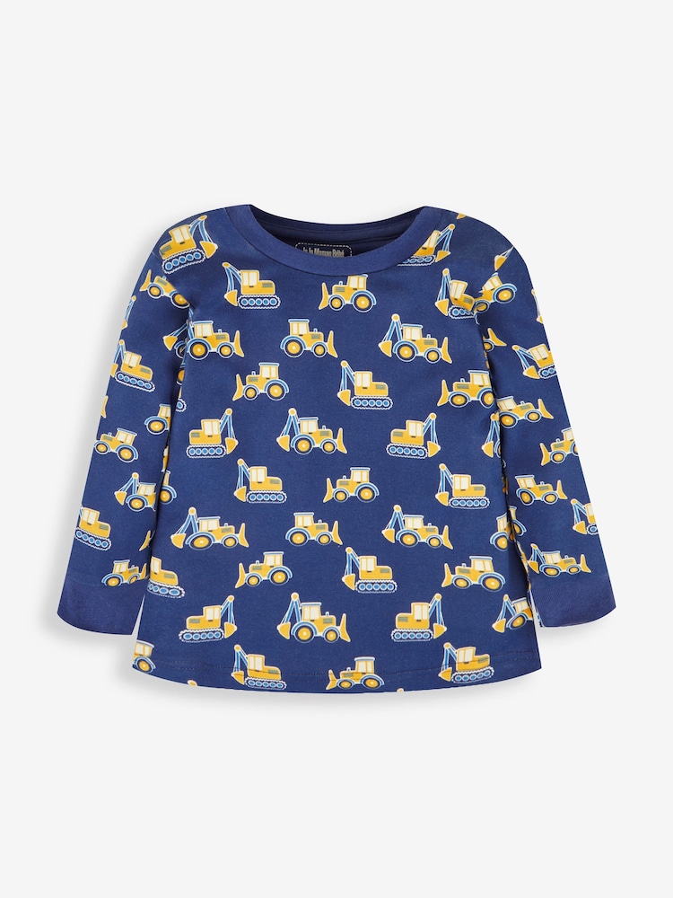 JoJo Maman Bébé Navy Digger Glow In the Dark Pyjamas - Image 2 of 4