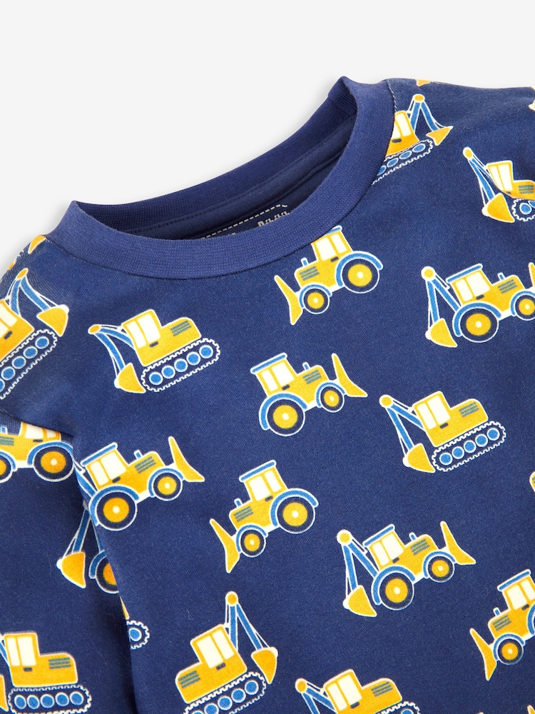 JoJo Maman Bébé Navy Digger Glow In the Dark Pyjamas - Image 4 of 4
