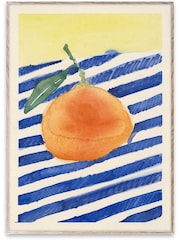 Paper Collective Yellow Orange Framed Wall Art Print in Naural Oak Frame - Image 1 of 3