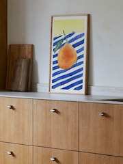 Paper Collective Yellow Orange Framed Wall Art Print in Naural Oak Frame - Image 2 of 3
