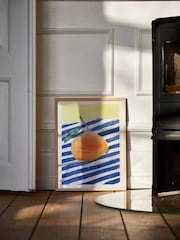 Paper Collective Yellow Orange Framed Wall Art Print in Naural Oak Frame - Image 3 of 3