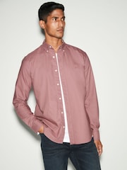 Purple Regular Fit Long Sleeve Oxford 100% Cotton Shirt - Image 1 of 8