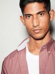 Purple Regular Fit Long Sleeve Oxford 100% Cotton Shirt - Image 4 of 8