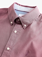 Purple Regular Fit Long Sleeve Oxford 100% Cotton Shirt - Image 7 of 8