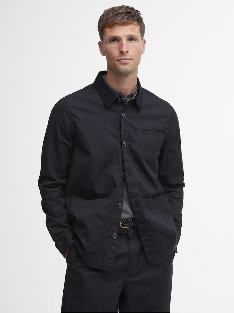 Barbour® Black Button Through 100% Cotton Overshirt - Image 1 of 6