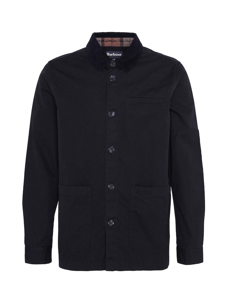 Barbour® Black Button Through 100% Cotton Overshirt - Image 6 of 6