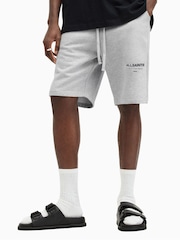 AllSaints Grey 100% Cotton Underground Sweat Shorts - Image 1 of 8