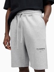 AllSaints Grey 100% Cotton Underground Sweat Shorts - Image 3 of 8