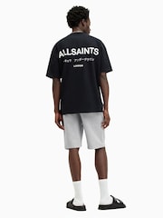 AllSaints Grey 100% Cotton Underground Sweat Shorts - Image 7 of 8