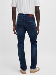 BOSS Dark Blue Tapered Fit Super Stretch Denim Jeans - Image 4 of 5