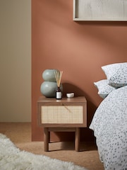 MADE.COM Dark Oak Effect Pavia Rattan Bedside Table - Image 2 of 6