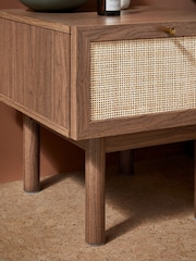 MADE.COM Dark Oak Effect Pavia Rattan Bedside Table - Image 4 of 6