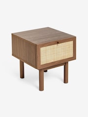 MADE.COM Dark Oak Effect Pavia Rattan Bedside Table - Image 5 of 6