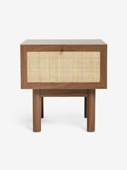 MADE.COM Dark Oak Effect Pavia Rattan Bedside Table - Image 6 of 6