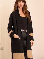 Love & Roses Navy Blue Cosy Cardigan - Image 1 of 4
