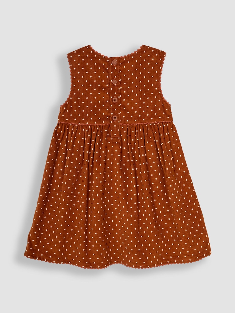 JoJo Maman Bébé Brown Guinea Pig Apploque Cord Dress - Image 2 of 3