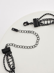 Black Lace Stone Drop Choker Necklace - Image 6 of 6