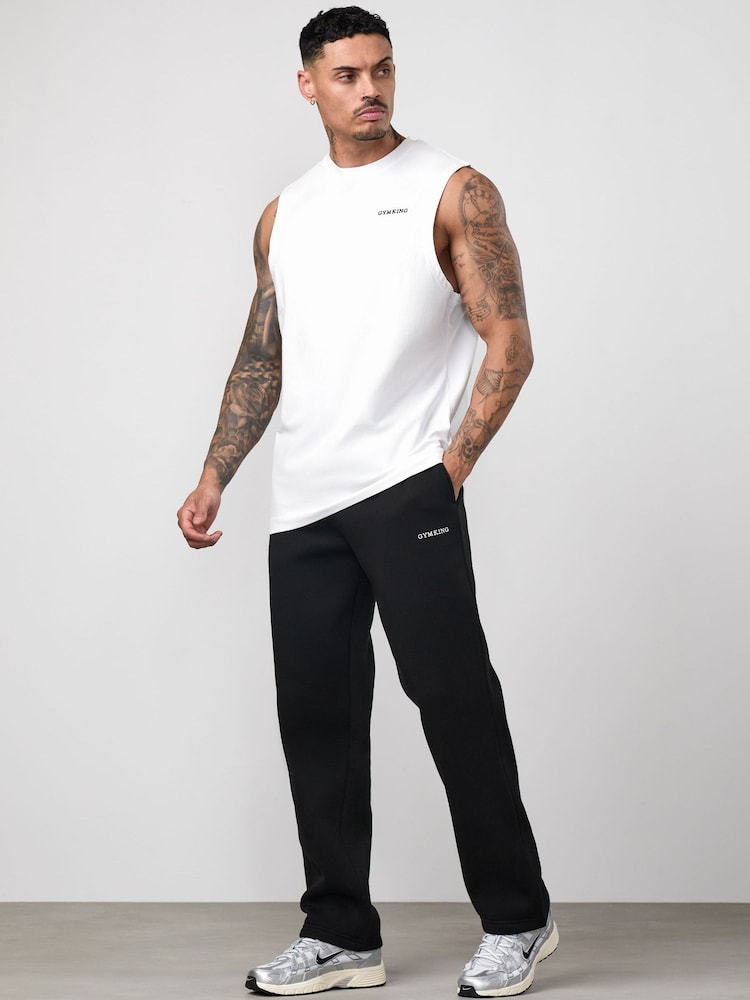 Gym King White Fundamental Linear Jersey Tank - Image 1 of 4