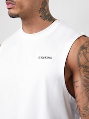Gym King White Fundamental Linear Jersey Tank - Image 4 of 4