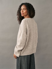 Grey Soft Touch V-Neck Knitted Jumper - Image 4 of 7