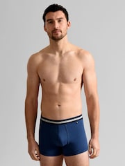 Ted Baker Dark Blue Cotton Trunks 3 Pack - Image 3 of 7