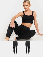 PixieGirl Petite Black Basic Leggings 2 Pack - Image 1 of 7
