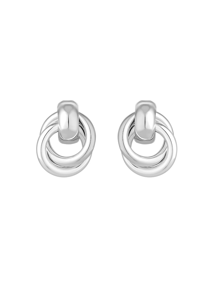 Jon Richard Silver Knotted Door Knocker Earrings - Image 3 of 3 Jon Richard Silver Knotted Door Knocker Earrings - Image 3 of 3