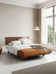 Get Laid Beds Coffee Bean Brown Floating Space Saver Solid Wood Bed - Image 1 of 2
