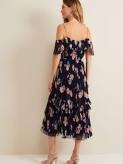 Phase Eight Black Printed Bridie Midi Dress - Image 2 of 6
