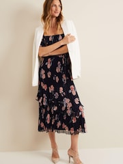 Phase Eight Black Printed Bridie Midi Dress - Image 5 of 6