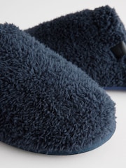 Navy Blue Fleece Mule Slippers - Image 5 of 7