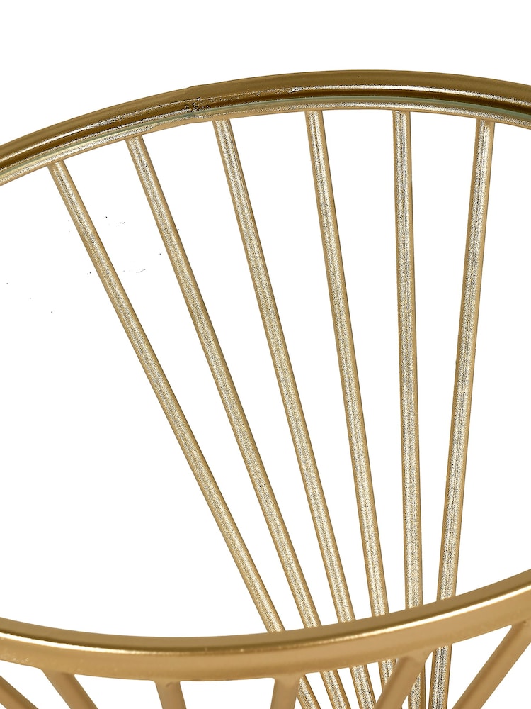 Pacific Glass and Gold Liberty Metal Large Table - Image 6 of 6