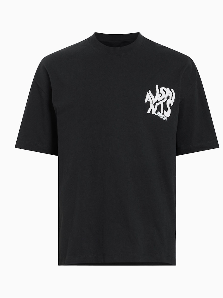 All Saints Black Orlando Short Sleeve Crew Neck T-Shirt - Image 6 of 6